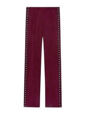 PINK Victoria's Secret Burgundy Wide-Leg Track Pants Side Stripe | Size XS | NIP